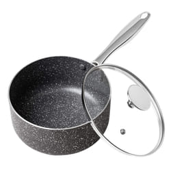 MICHELANGELO Sauce Pan with Lid  2 Quart Saucepan with Lid Nonstick Small Pot  Granite Sauce Pan with Stainless Steel Handle  2 Qt Saucepan with Lid I