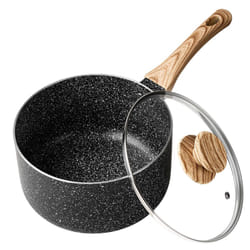 MICHELANGELO 3 Quart Saucepan with Lid  Nonstick Sauce Pan with Lid  Small Pot with Lid  Granite Coating Sauce Pan 3 Quart  Small Sauce Pot  Nonstick
