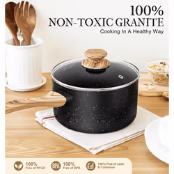 MICHELANGELO 3 Quart Saucepan with Lid  Nonstick Sauce Pan with Lid  Small Pot with Lid  Granite Coating Sauce Pan 3 Quart  Small Sauce Pot  Nonstick