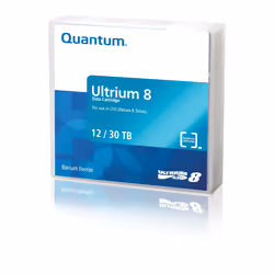 Quantum MR-L8MQN-02, Blank data tape, LTO, 12 TB, 30 TB, 2.5:1, Red