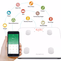 RENPHO Bluetooth Body Fat Scale with iOS and Android APP Smart Digital Bathroom Scale for Body Weight, Body Fat,Body Water, Skeletal Muscle,Muscle...