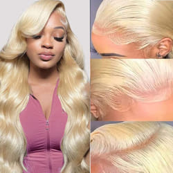 Miss Alle 613 Blonde Lace Front Wigs Human Hair HD Transparent 180% Density 13x4 Body Wave Lace Front Wigs Human Hair Pre Plucked with Baby Hair 20inc