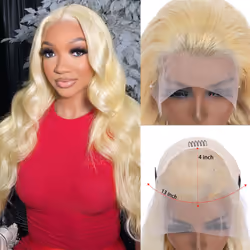 Miss Alle 613 Blonde Lace Front Wigs Human Hair HD Transparent 180% Density 13x4 Body Wave Lace Front Wigs Human Hair Pre Plucked with Baby Hair 20inc