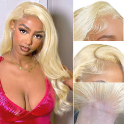 Miss Alle 613 Blonde Lace Front Wigs Human Hair HD Transparent 180% Density 13x4 Body Wave Lace Front Wigs Human Hair Pre Plucked with Baby Hair 22inc