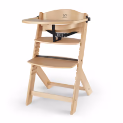 Kinderkraft Wooden Highchair 3 in 1 ENOCK, Multifunctional Baby Chair, Ajustable Heigh and Footrest, Safety Harness, with Det ...