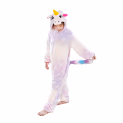 HQFURS Unicorn Onesie for Kids Animal Pajamas Cosplay Halloween Unisex Costume