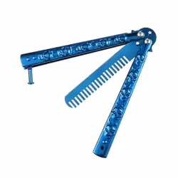 Foldable Combs Stainless Steel Folding Practice Combs Hair Styling Tools for Sport Outdoor Use Titanium Made