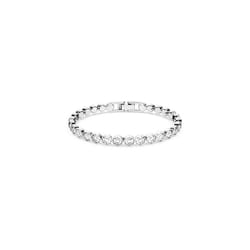 Swarovski Tennis Bracelet, Round Cut, White, Rhodium Plated
