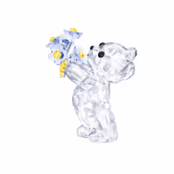 SWAROVSKI Kris Bears Forget Me Not, clear Swarovski crystal with Blue and Yellow Accents, Part of the Swarovski Kris Bears co ...