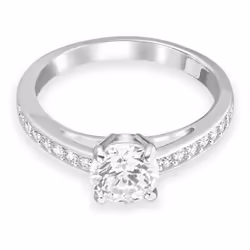 Swarovski Attract Ring Round clear crystal center Stone with clear cr