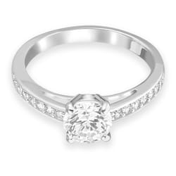 Swarovski Attract Ring  Round clear crystal center Stone with clear cr