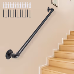 VEVOR Pipe Stair Handrail  2FT Staircase Handrail  440LBS Load Capacity Carbon Steel Pipe Handrail  Industrial Pipe Handrail  ...