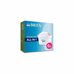 BRITA MAXTRA PRO All-in-1 Water Filter Cartridge 6 Pack - Original BRITA refill reducing impurities, chlorine, pesticides and ...