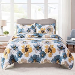 HoneiLife Quilt Set Queen Size - 3 Piece Microfiber Reversible Bedspre