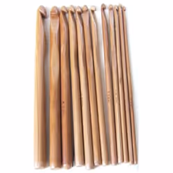 12pcs 6 Bamboo Crochet Hooks Needle Knitting Hooks Knit Craft Weave