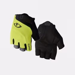 Giro Bravo Gel Glove, Fingerless gloves, Cycling, Male, Black, Yellow, S, Image