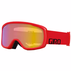 Giro Cruz Ski Goggles - Snowboard Goggles for Men Women & Youth - Anti-Fog - OTG - Red Wordmark Strap with Yellow Boost Lens
