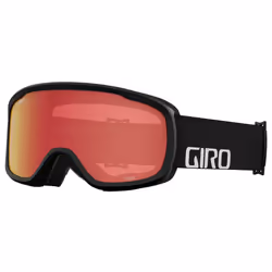Giro Roam Asian Fit Ski Goggles - Snowboard Goggles for Men Women & Youth - Black Wordmark Strap with Amber Scarlet/Yellow L ...