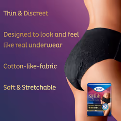 TENA Stylish Black Underwear L