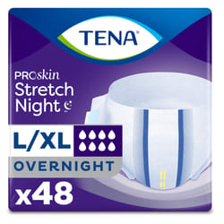 TENA ProSkin Overnight Protection Adult Incontinence Brief  Stretch  Disposable  Large/Extra Large  48count (4 Packs of 12)  Packaging May Vary