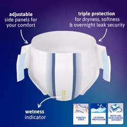TENA ProSkin Overnight Protection Adult Incontinence Brief  Stretch  Disposable  Large/Extra Large  48count (4 Packs of 12)  Packaging May Vary