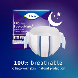 TENA ProSkin Overnight Protection Adult Incontinence Brief  Stretch  Disposable  Large/Extra Large  48count (4 Packs of 12)  Packaging May Vary