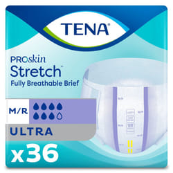 TENA Stretch Ultra Disposable Incontinence Briefs  36 Count (Pack of 2