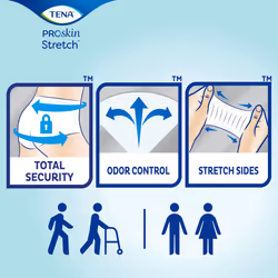 TENA Stretch Ultra Disposable Incontinence Briefs  36 Count (Pack of 2