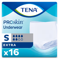 TENA Extra Disposable Unisex Adult Absorbent Underwear, Small, 16 Count
