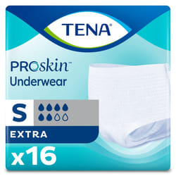 TENA Extra Disposable Unisex Adult Absorbent Underwear, Small, 16 Count