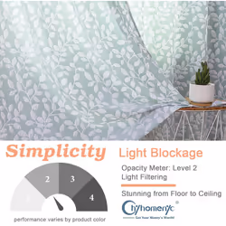 Chyhomenyc Anna White Green Curtains 36 Inch Length 2 Panels  Light Filtering Soft Airy 3D Embossed Textured Fabric Leaf Pattern Short Curta