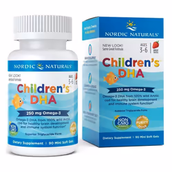 Nordic Naturals  Children's DHA, 250mg, Strawberry, 90 softgels
