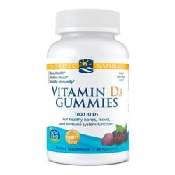 Nordic Naturals  Vitamin D3 Gummies, 1000 IU, Wild Berry, 60 gummies