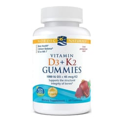 Nordic Naturals  Vitamin D3+K2 Gummies, Pomegranate, 60 gummies