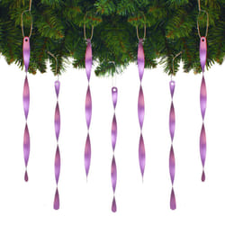 AMS Christmas Tree Ornaments 24PCS Aluminum Twisted Icicles Ornament Set for Christmas Tree New Year Party Decorations Supplies(Matte 9.8"" Light Purp
