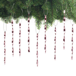AMS Christmas Tree Ornaments 24PCS Aluminum Twisted Icicles Ornament Set for Christmas Tree New Year Party Decorations SuppliesShiny 7",Pink