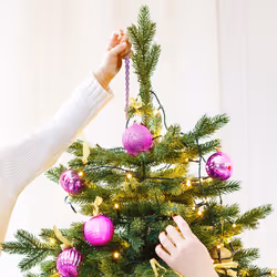 AMS Sparkling Glitter Plastic Icicle Ornaments 30 PCS Twisted Icicles Decoration Christmas Tree and Holiday Xmas Party Hanging 5.1'', Purple