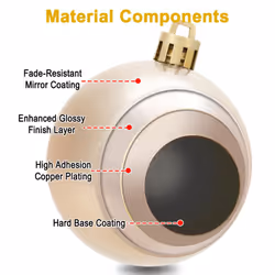 AMS 90ct Christmas Balls Plastic Ornaments Shatterproof Tree Pedants Accessories Seasonal with Hand-Help Gift Boxes for Xmas  Holiday (90ct  Champagne