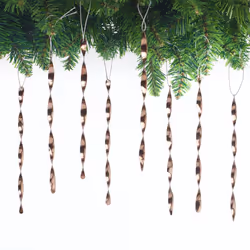 AMS Christmas Tree Ornaments 24PCS Aluminum Twisted Icicles Ornament Set for Christmas Tree New Year Party Decorations Suppli ...