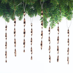 AMS Christmas Tree Ornaments 24PCS Aluminum Twisted Icicles Ornament Set for Christmas Tree New Year Party Decorations SuppliesShiny 7",Coffee