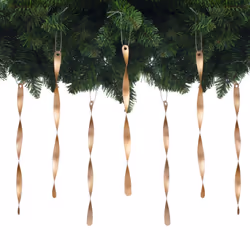 AMS Christmas Tree Ornaments 24PCS Aluminum Twisted Icicles Ornament Set for Christmas Tree New Year Party Decorations Suppli ...