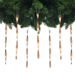 AMS Christmas Tree Ornaments 24PCS Aluminum Twisted Icicles Ornament Set for Christmas Tree New Year Party Decorations SuppliesMatte 9.8",Champagne