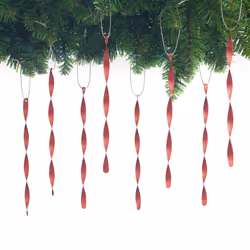 AMS Christmas Tree Ornaments 24PCS Aluminum Twisted Icicles Ornament Set for Christmas Tree New Year Party Decorations Suppli ...