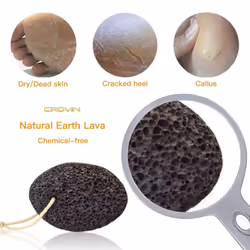 CROVIN Foot Pumice Stone for Feet Callus Remover - Natural Earth Lava Foot Scrubber Pack of 2 - Hypoallergenic Foot Peel in Foot Spa Quality - Pedicur