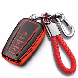 Tukellen for Toyota Key Fob Cover with Keychain Special Soft TPU Key Case Protector Compatible with 2018-2022 RAV4 Camry Aval ...