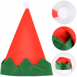 Sunshane 4 Pieces Christmas Elf Kits Include Elf Aprons and Elf Hats for Christmas Party Costume Supplies (Red and Green)
