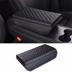 Carwiner Center Console Cover for Tesla Model 3 Model Y  PU Leather Ar