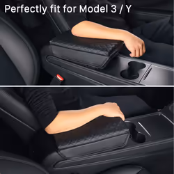 Carwiner Center Console Cover for Tesla Model 3 Model Y  PU Leather Ar