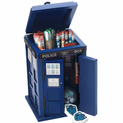 CEDAR ALPHA Wooden Tardis Cookie Jar Desk Shed Wood Desk Shed Pen Pencil Holder Container