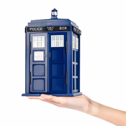 CEDAR ALPHA Wooden Tardis Cookie Jar  Desk Shed  Wood Desk Shed Pen Pencil Holder  Container